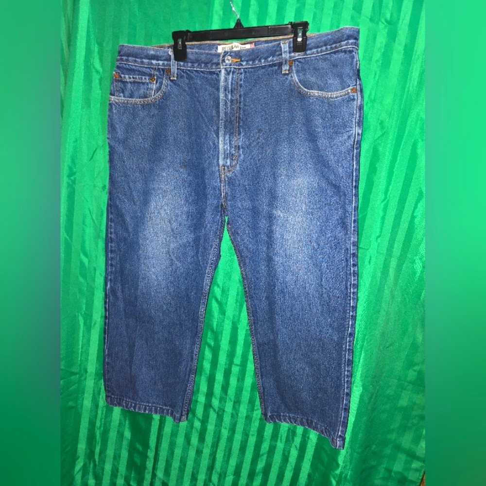 Levi's Men's 505 W44 x L29 Regular Fit Blue Jeans Pre-owned Western Pockets